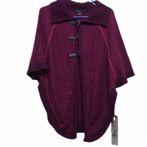 Diktons Barcelona Open Cardigan Poncho Front Closure Merino Wool Size S - Picture 7 of 8